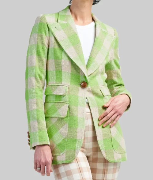 Valeria Women's Plaid Texture Blazer - Clearance Item - Front
