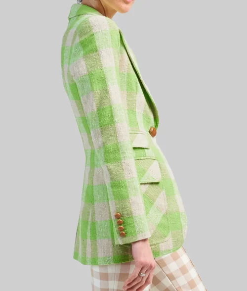 Valeria Women's Plaid Texture Blazer - Clearance Item - Side