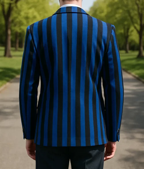 Wednesday S02 Isaac Ordonez Striped Blazer - Back View