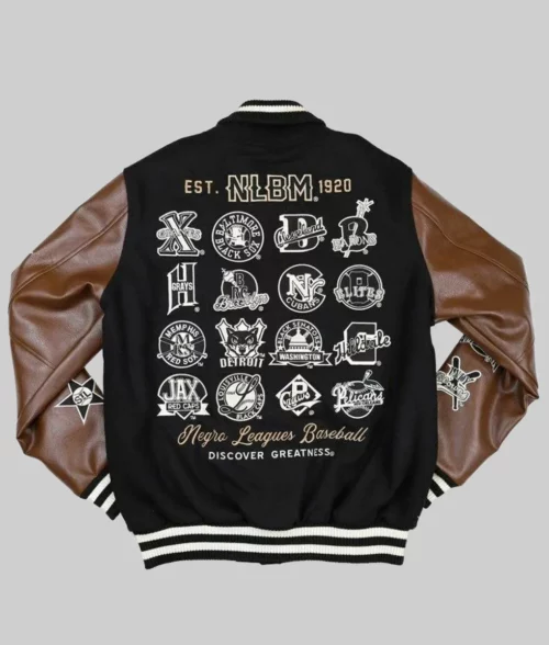 Willie Men's Black & Brown Varsity Jacket - Back