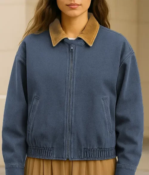 Barbara palvin Oversized Denim Jacket - Front