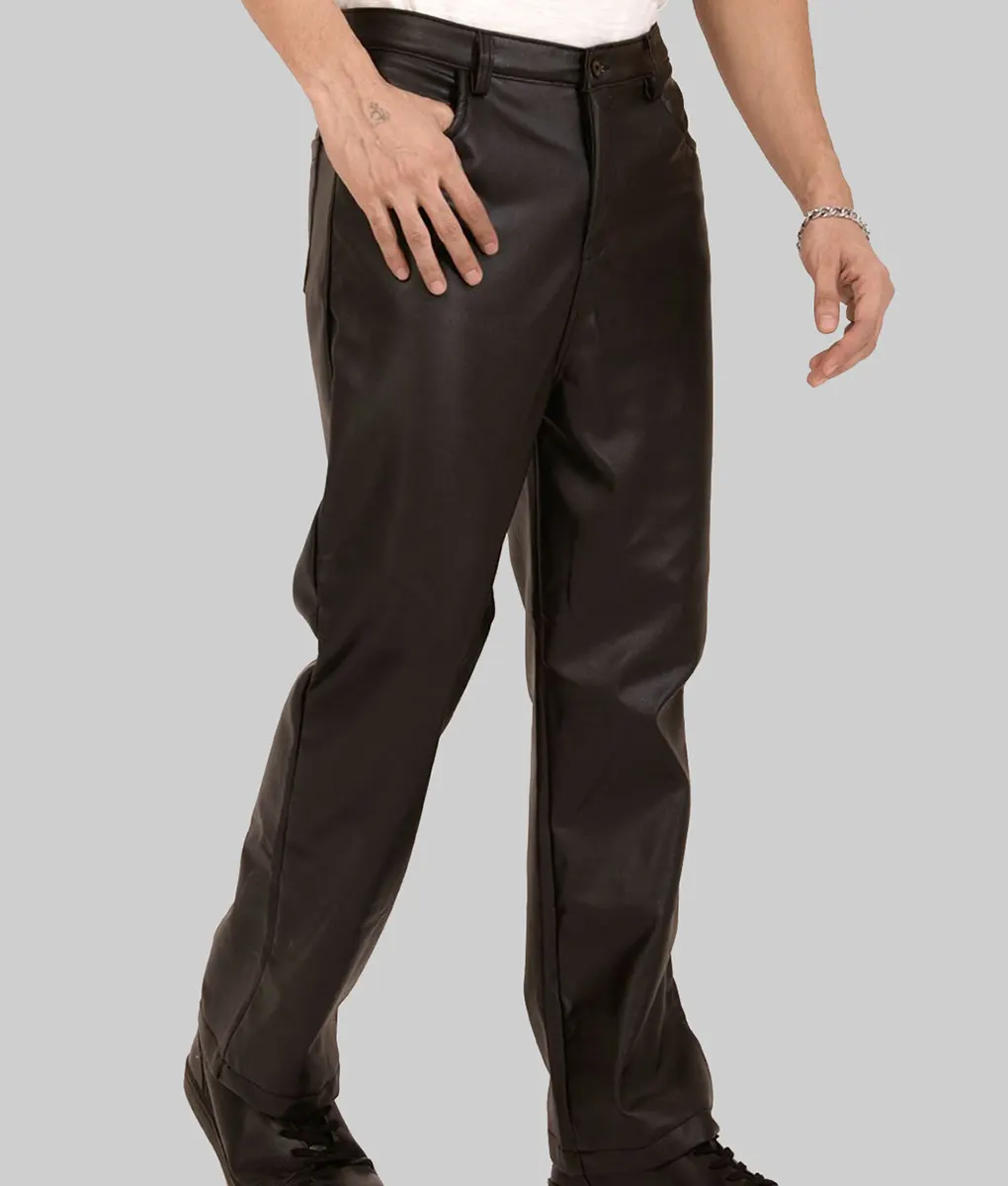 Cody Men's Dark Brown Leather Pant - Right