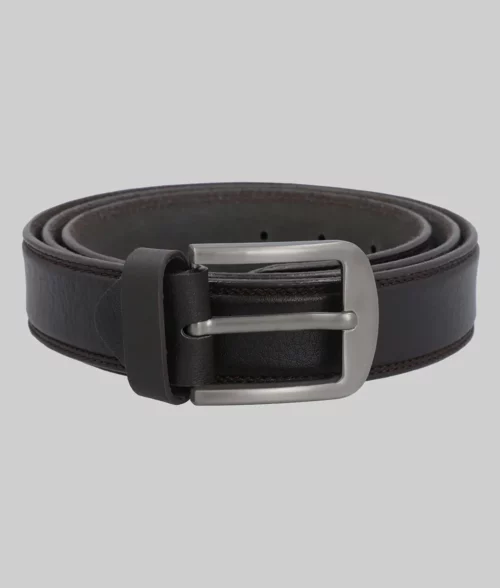 Cooper Men's Dark Brown Leather Belt - Round