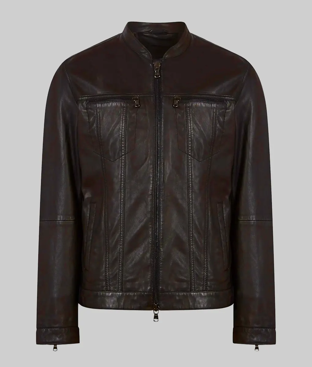 Countdown Jensen Ackles Black Leather Jacket - Countdown Jensen Ackles (Mark Meachum) Black Leather Jacket - Front View1