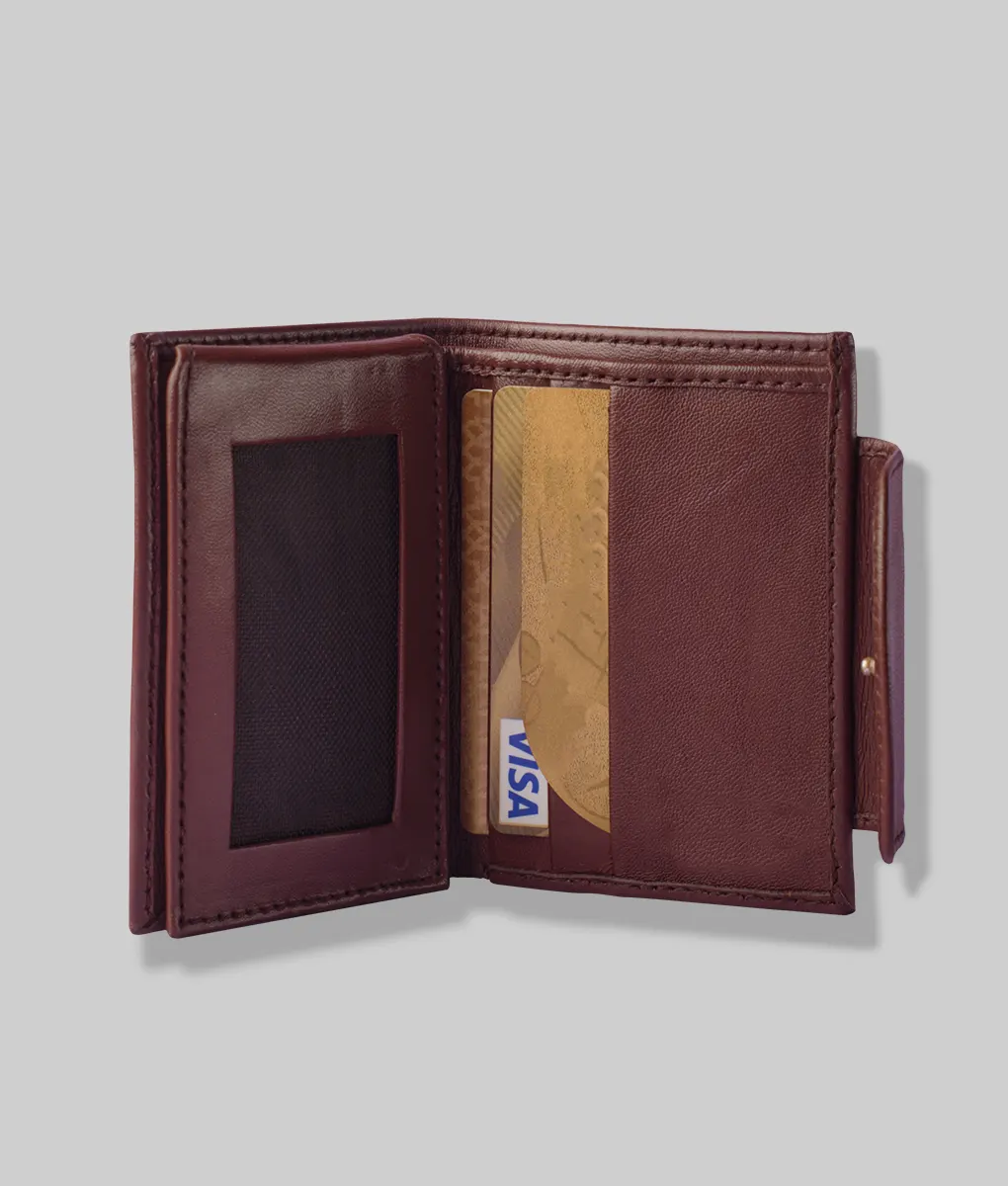 Edward Men's Brown Leather Wallet - Open