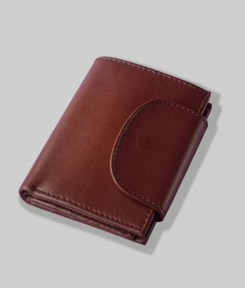 Edward Men's Brown Leather Wallet - Side