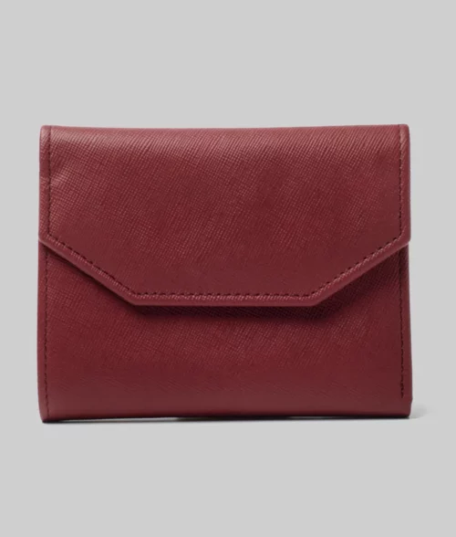 Gary Men's Maroon Leather Wallet - Front