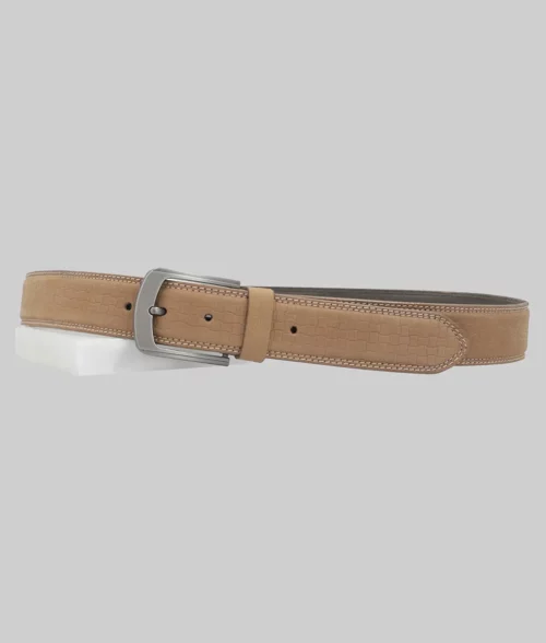 George Men's Light Brown Leather Belt - Tied
