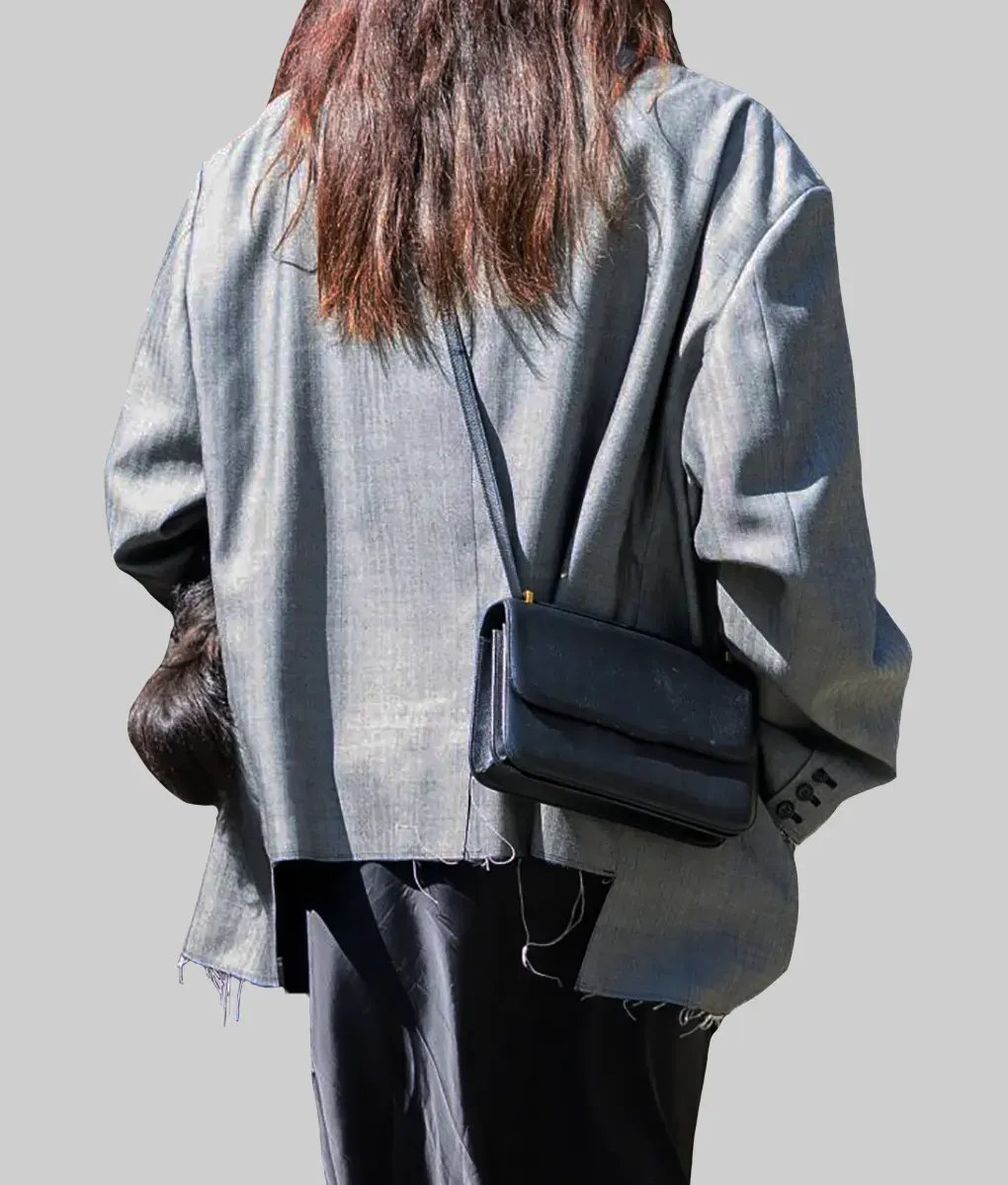 Irina Shayk Oversized Grey Blazer - Back