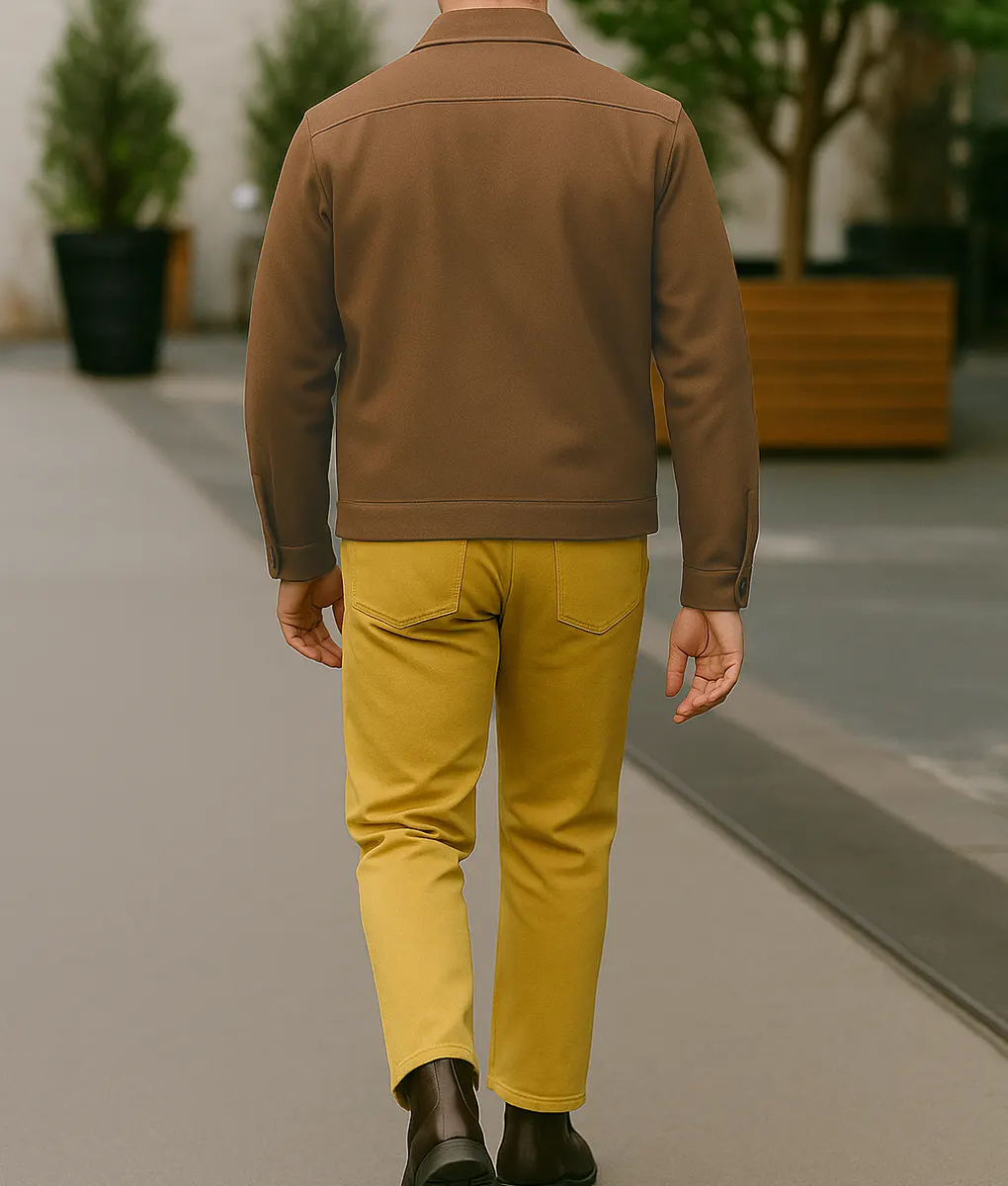 Josh Hartnett Brown Cotton Shirt Jacket - Josh Hartnett Brown Cotton Shirt Jacket - Back