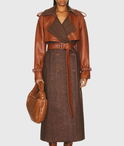 Meredith Luciano Brown Trench Coat - Clearance Item - Front