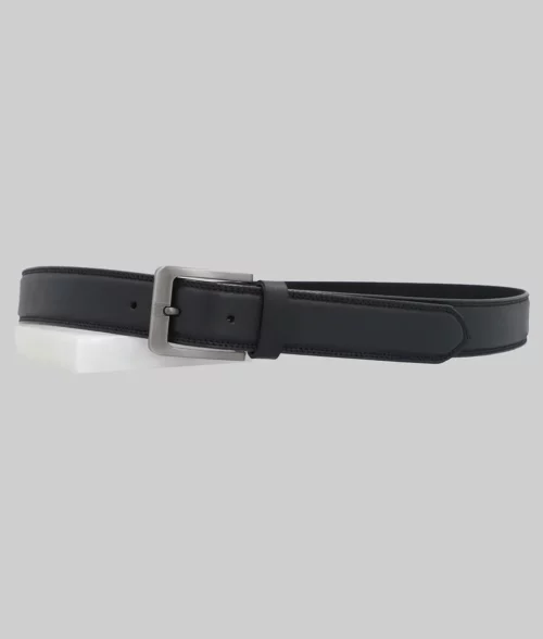 Nate Men's Black Leather Belt - Tied