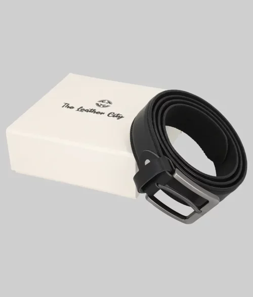 Nate Men's Black Leather Belt - With Box