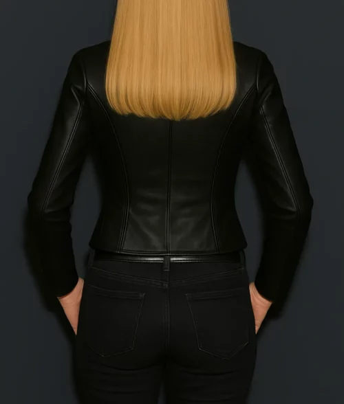Nicole Kidman Black Leather Jacket - Cannes Film Festival Nicole Kidman Black Leather Jacket - Back