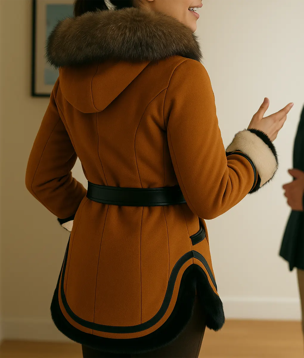 North of North Anna Lambe Orange Winter Coat - North of North Anna Lambe (Siaja) Orange Winter Coat - Back
