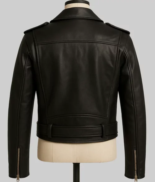 Yellowjackets S03 Christina Ricci Black Biker Jacket - Yellowjackets S03 Christina Ricci (Misty) Black Biker Jacket - Back View