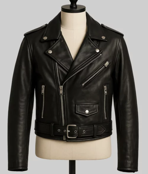 Yellowjackets S03 Christina Ricci Black Biker Jacket - Yellowjackets S03 Christina Ricci (Misty) Black Biker Jacket - Front View