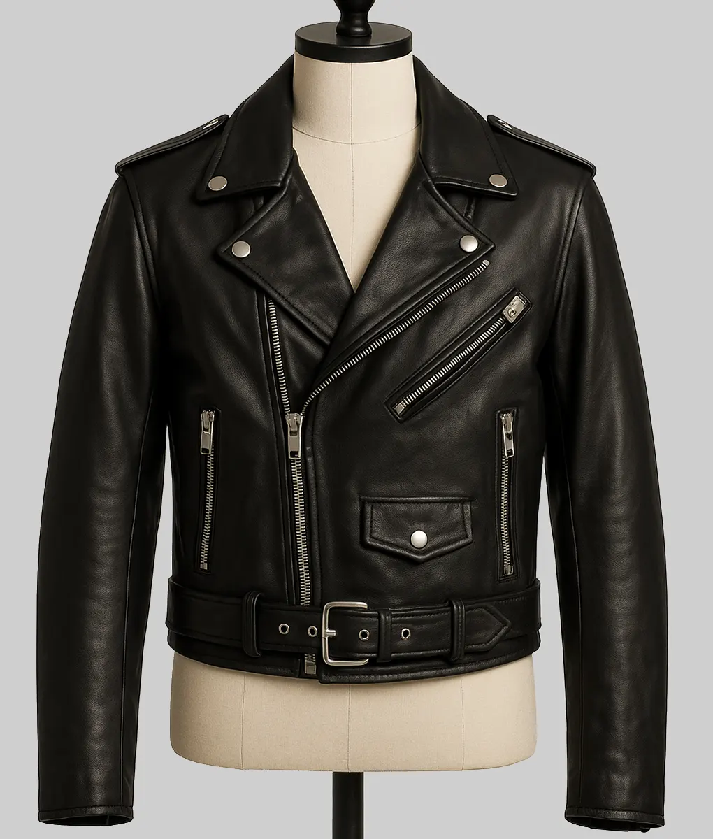 Yellowjackets S03 Christina Ricci Black Biker Jacket - Yellowjackets S03 Christina Ricci (Misty) Black Biker Jacket - Front View