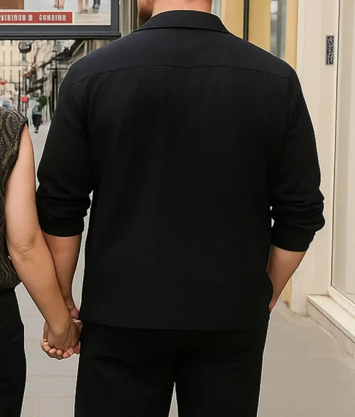 Alan Ritchson Black Cotton Shirt Jacket - Back