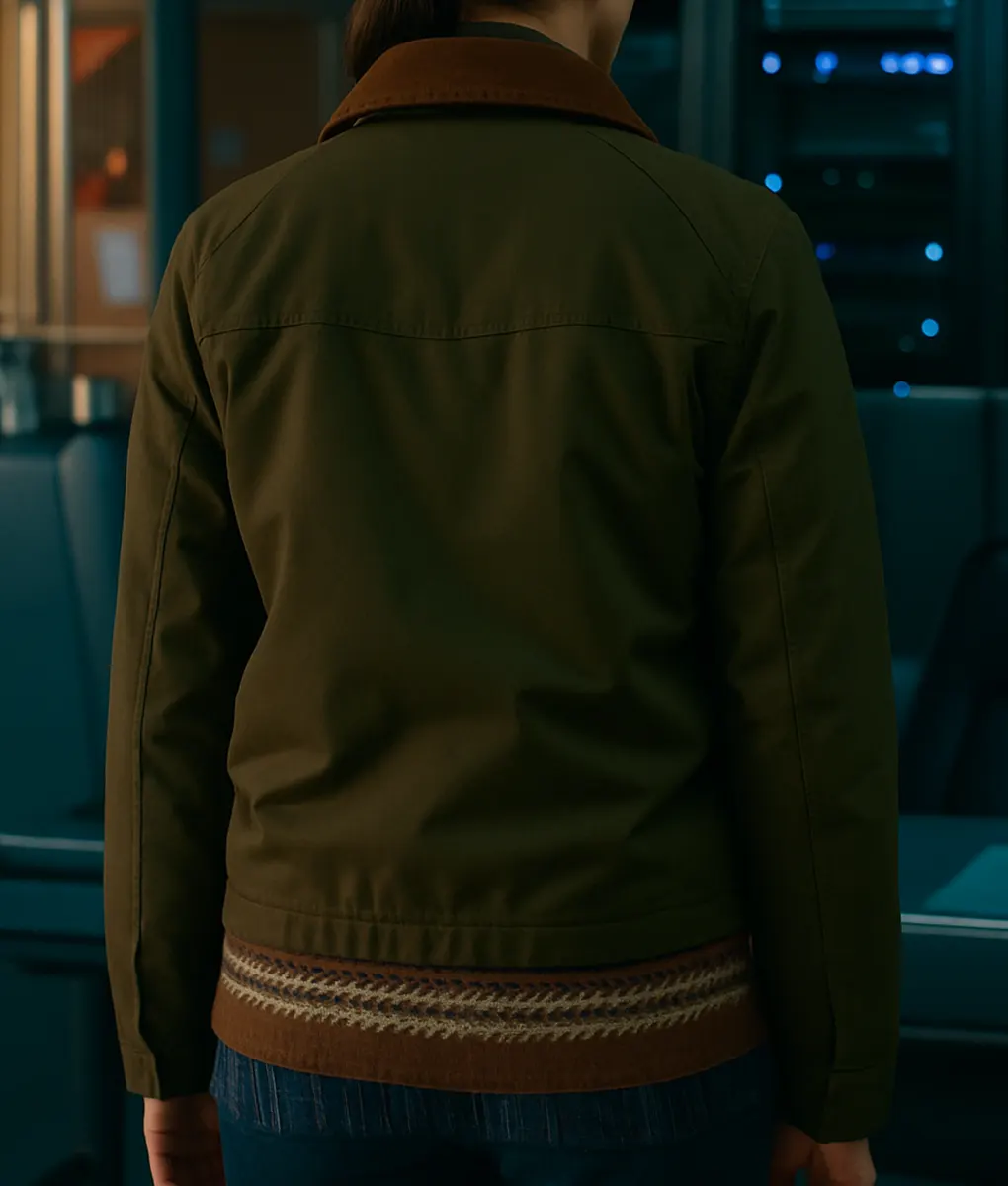 Fountain of Youth Natalie Portman Olive Green Jacket - Back