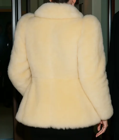 Kendall Jenner Off white Fur Coat - Back