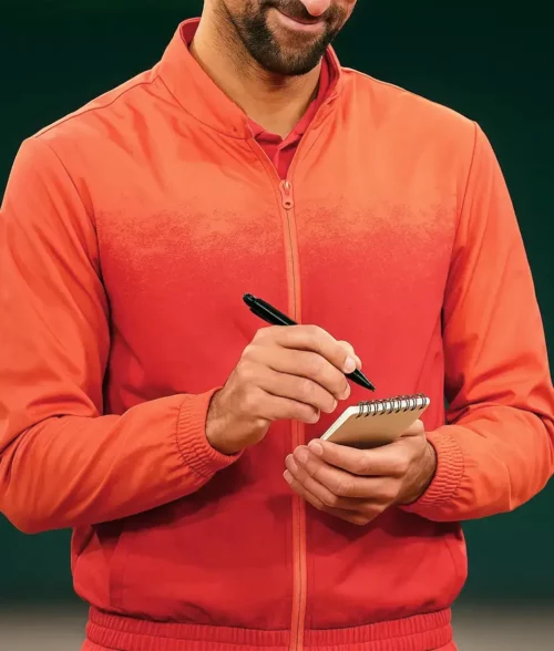 Novak Djokovic Orange Track Jacket - Front