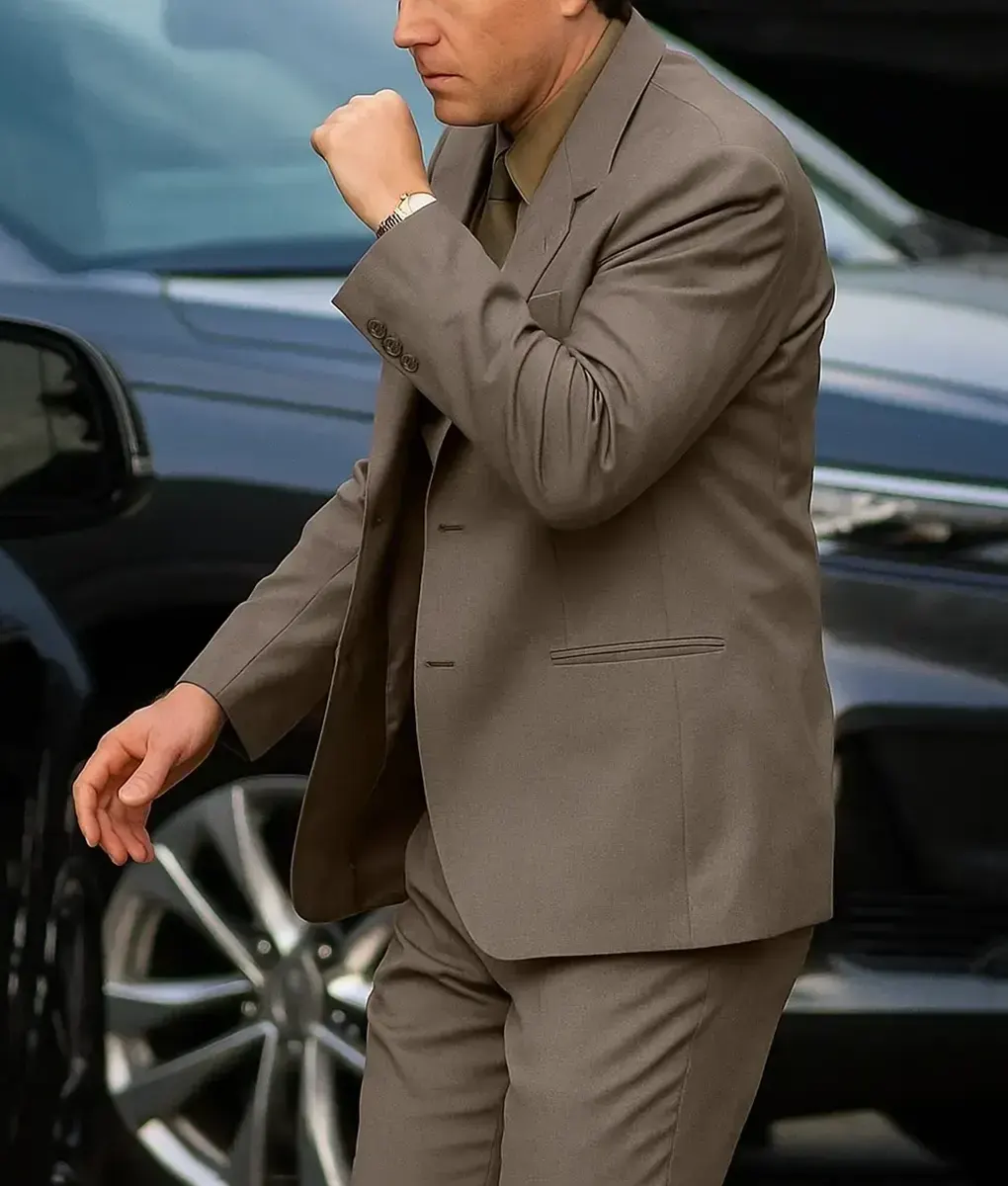Paper Tiger Adam Driver Brown Suit - Side