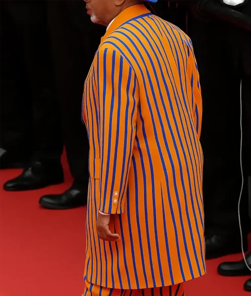 Spike Lee Orange & Blue Stripes Coat - Back