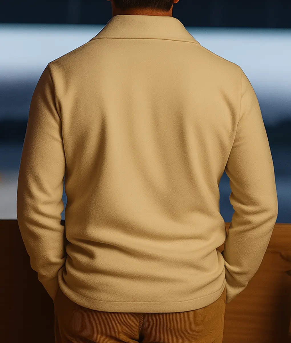 Brad Pitt Off White Sweatshirt - Back
