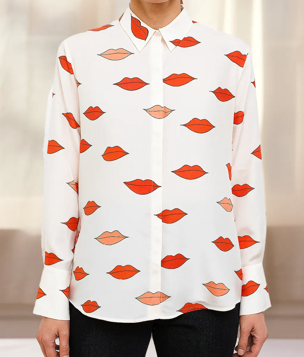 Hacks S04 Jean Smart Lips Printed Shirt - Front