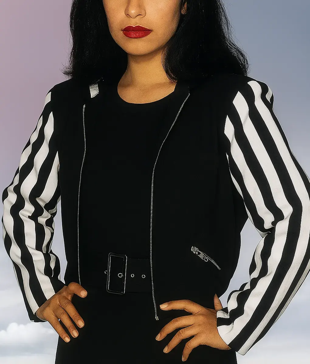 Selena Quintanilla Zebra Stripes Cropped Jacket