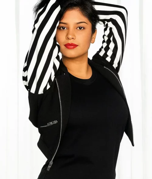 Selena Quintanilla Zebra Stripes Cropped Jacket