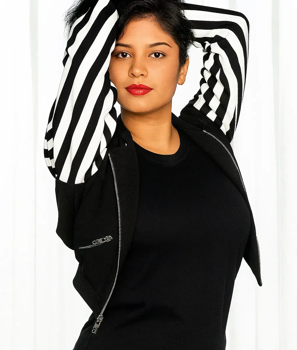 Selena Quintanilla Zebra Stripes Cropped Jacket