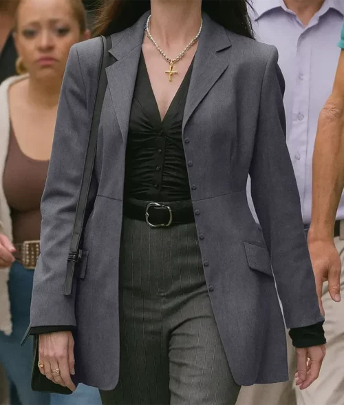 The Devil Wears Prada 2 Anne Hathaway Grey Blazer - Front