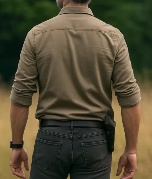 Untamed Eric Bana Brown Shirt - Back