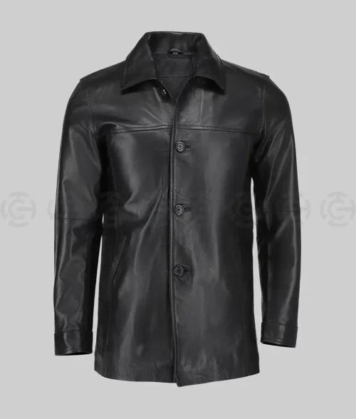 Xander Abel Black Leather Jacket - Front