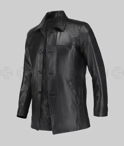 Xander Abel Black Leather Jacket - Side