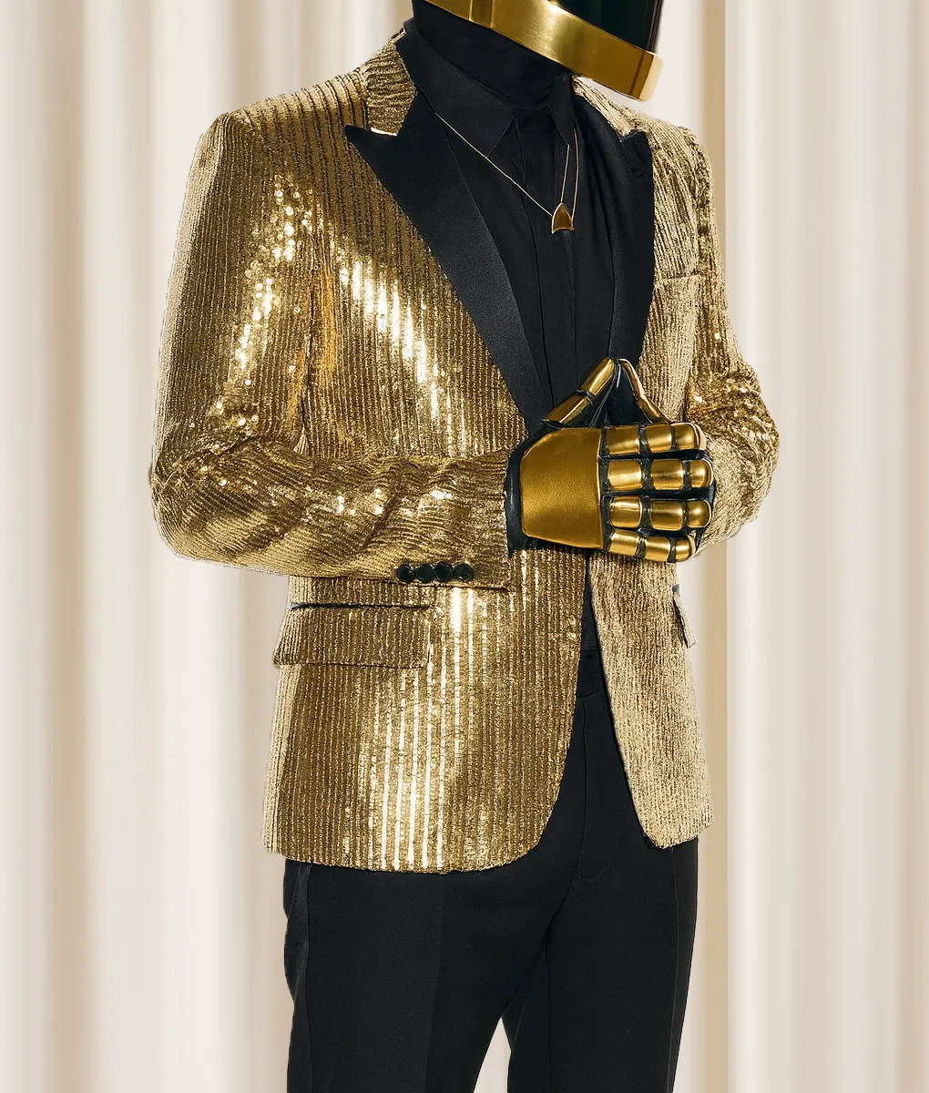 Daft Punk Sequin Blazer - Golden Front