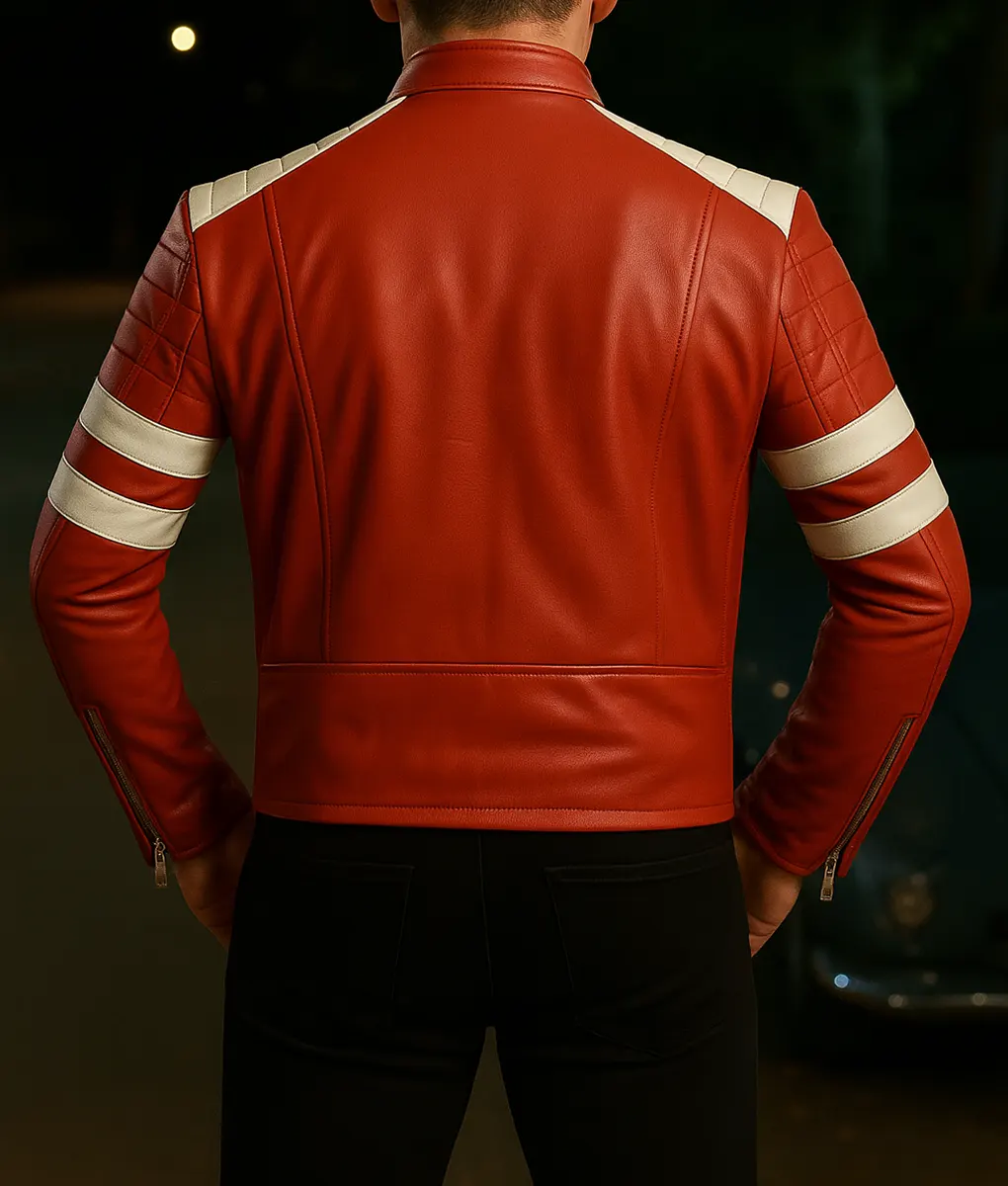 Fight Club Brad Pitt Red Jacket - Back