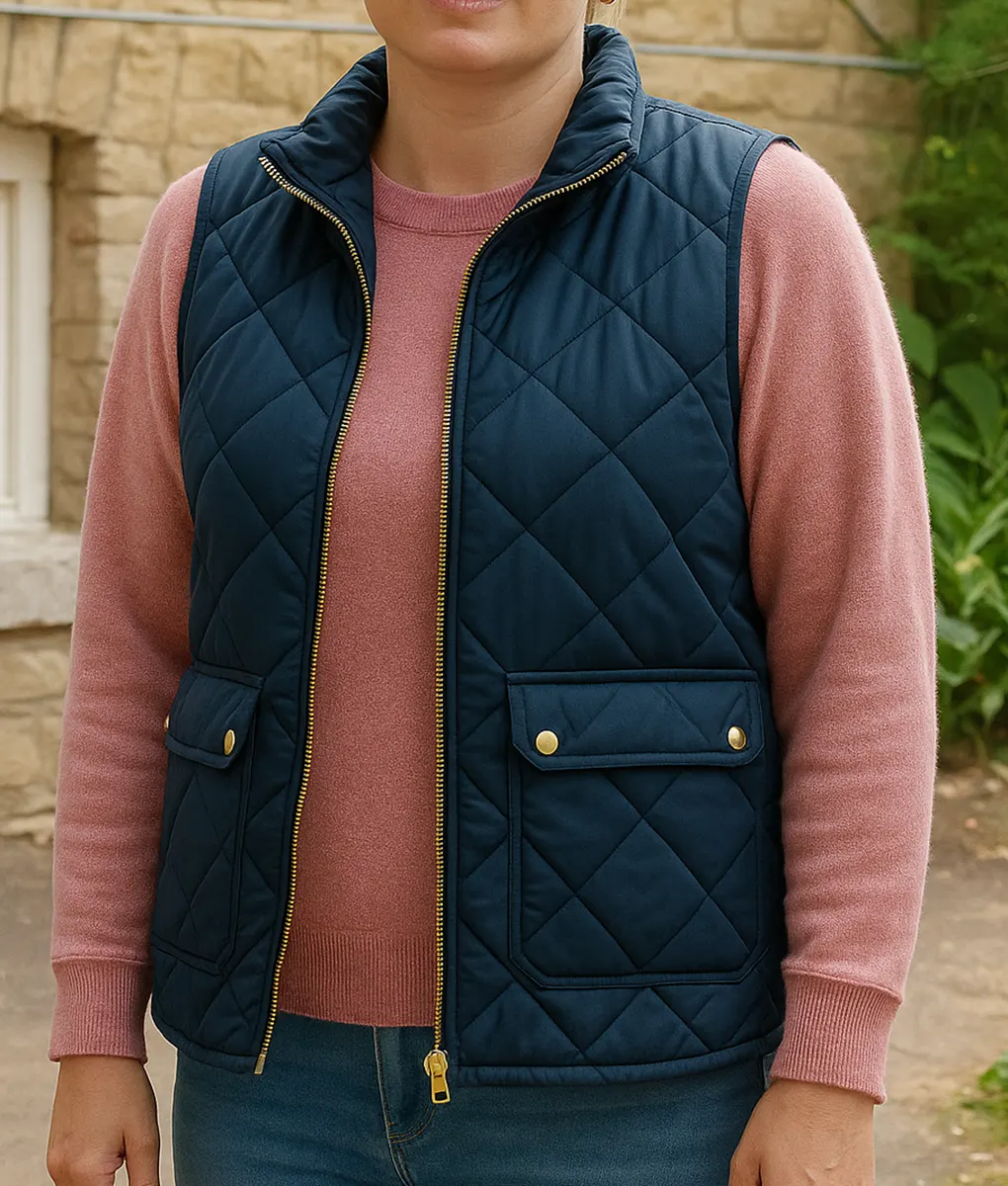 Ginny & Georgia Jennifer Robertson Blue Vest - Front