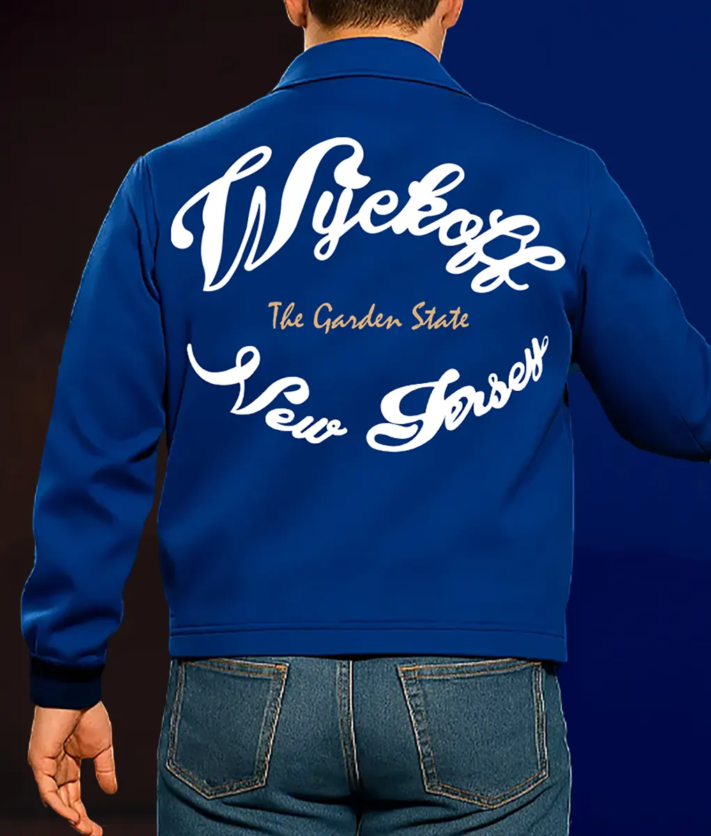 Nick Jonas Blue Cotton Bomber Jacket - Back