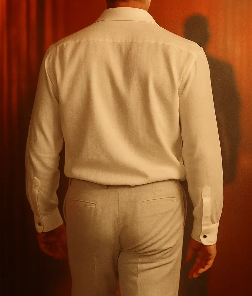 Brad Pitt Off White Shirt - Back