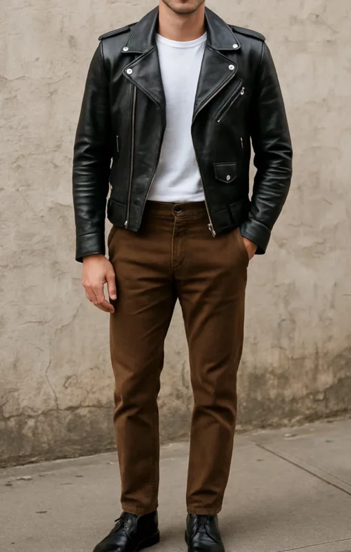 Black Leather Jacket Outfits for Men to Look Trendy