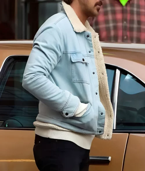 The Nice Guys Ryan Gosling Jacket Denim Shearling Jacket - Side