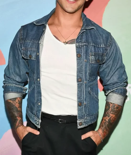 Tyler Posey Blue Denim Jacket - Front