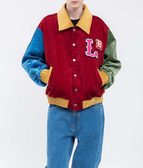 Alan Men’s Multi Color Leather Jacket – Clearance Item -Front View