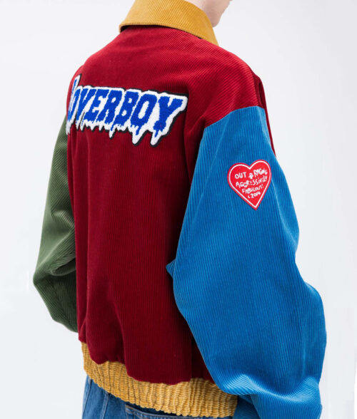 Alan Men’s Multi Color Leather Jacket – Clearance Item -Side View