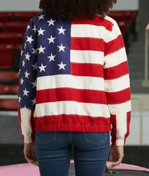 Christy Sydney Sweeney American Flag Jacket - Back