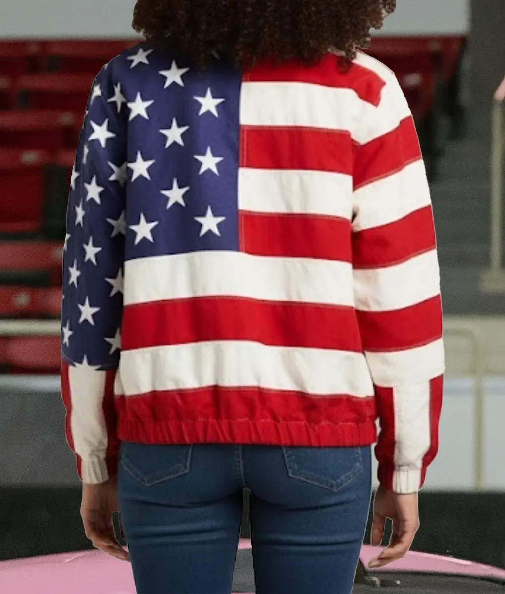 Christy Sydney Sweeney American Flag Jacket - Back