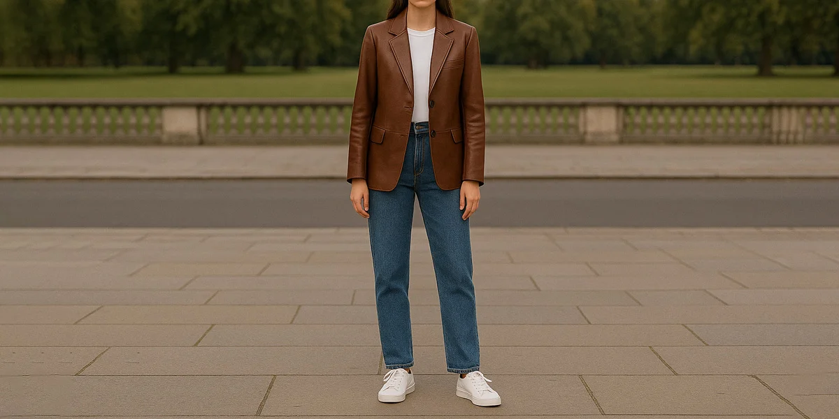 leather blazer outfit